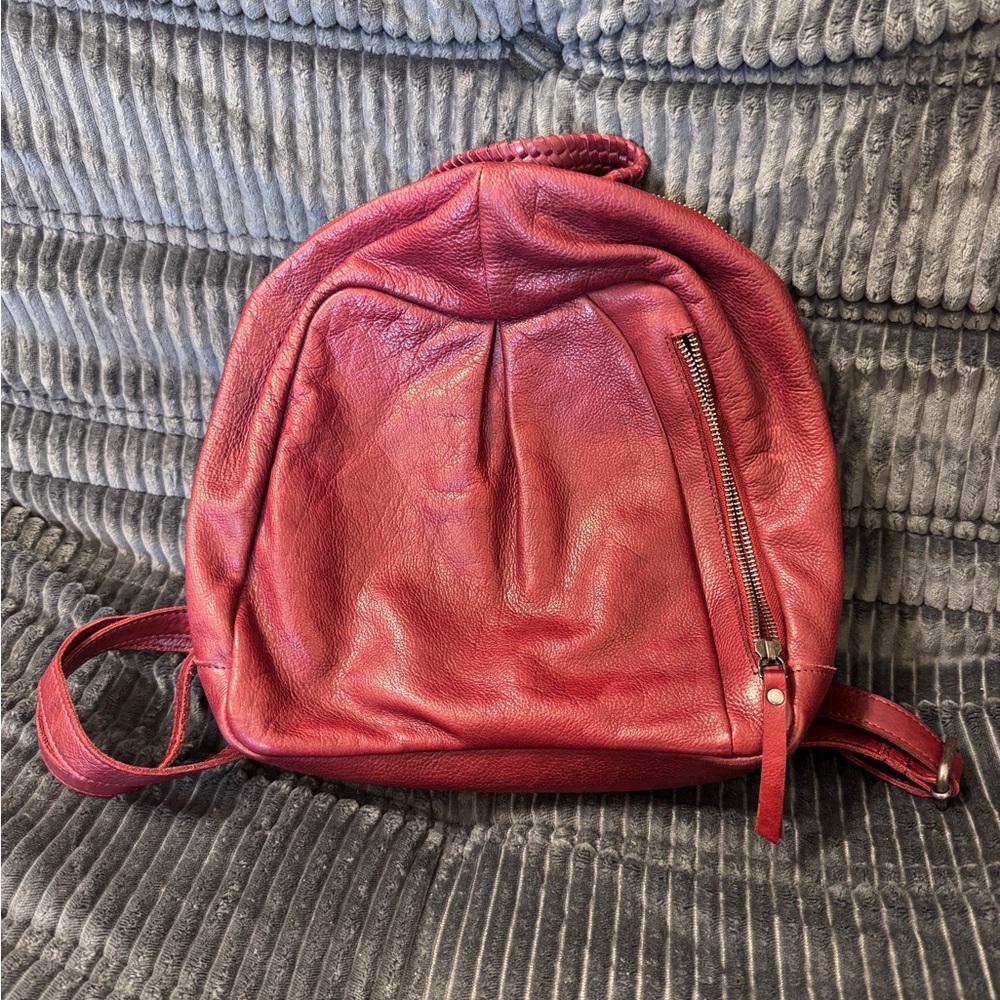 LATICO Leathers Sussex leather Backpack oxblood red retail $260